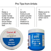 Camel Camlin Kokuyo Artist Acrylic Colour 500 ml Series 1 Cerulen Blue Hue