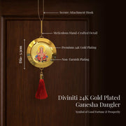 Diviniti 24K Gold Plated Lord Ganesha Wall Hanging with Ganesh Yantra | Double Sided Vastu & Spiritual Home Décor | Premium Hanging for Entrance, Mandir, Living Room & Gift Item