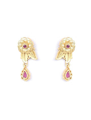 Priyaasi Maroon Ruby Kundan Gold Plated Jewellery Set