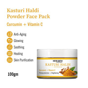 KEYA SETH AROMATHERAPY Kasturi Haldi Powder Face Pack with Curcumin & Vitamin C for Purifying Skin, Anti-Aging, Acne Care & Glowing Skin 75gm