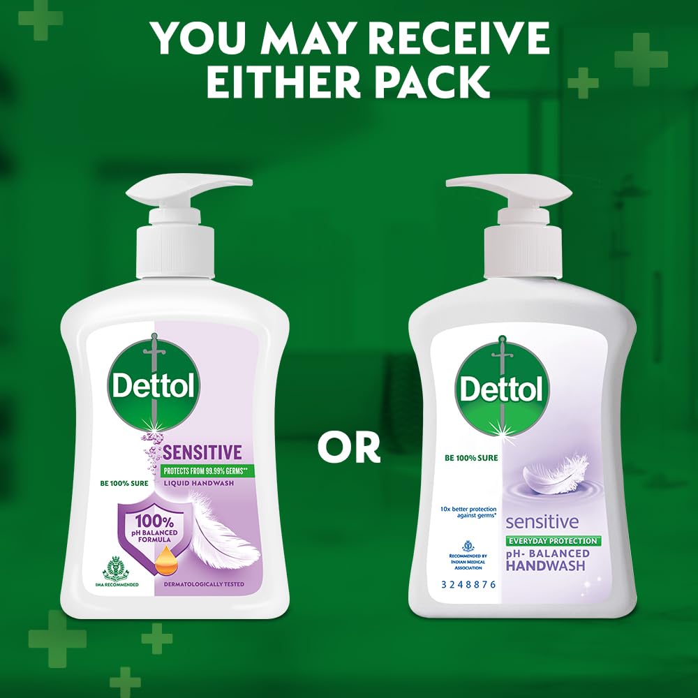 Dettol Sensitive Liquid Hand Wash Pump - 200 ml (Pack of 3)