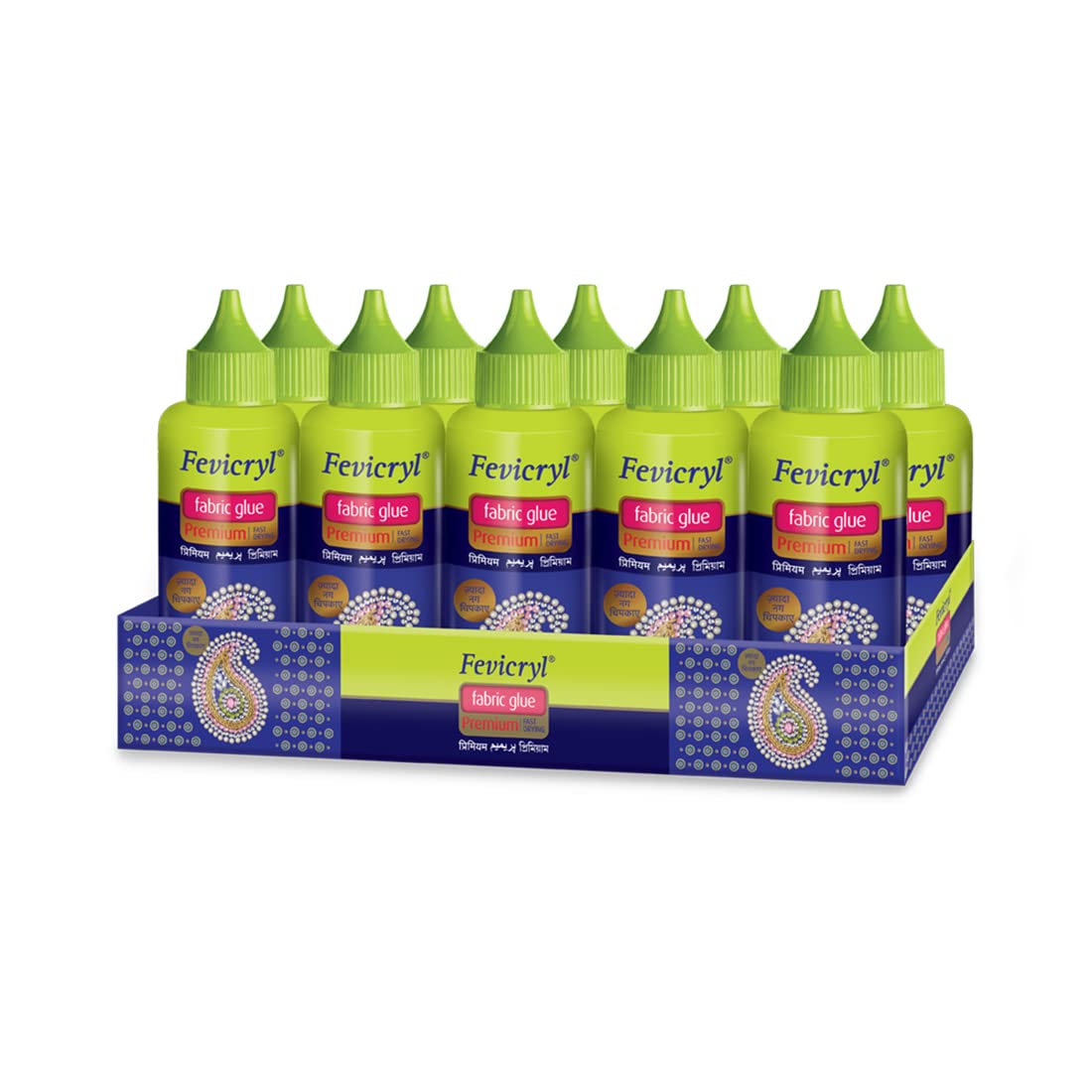 Pidilite Fevicryl Premium Fabric Glue : Pack of 10 (80 g Each)