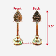 Aalayam Selveer Metal Lord Murugan Vel With Stand 5.5 Inches Brass Gold Colour 1 Piece,Religious