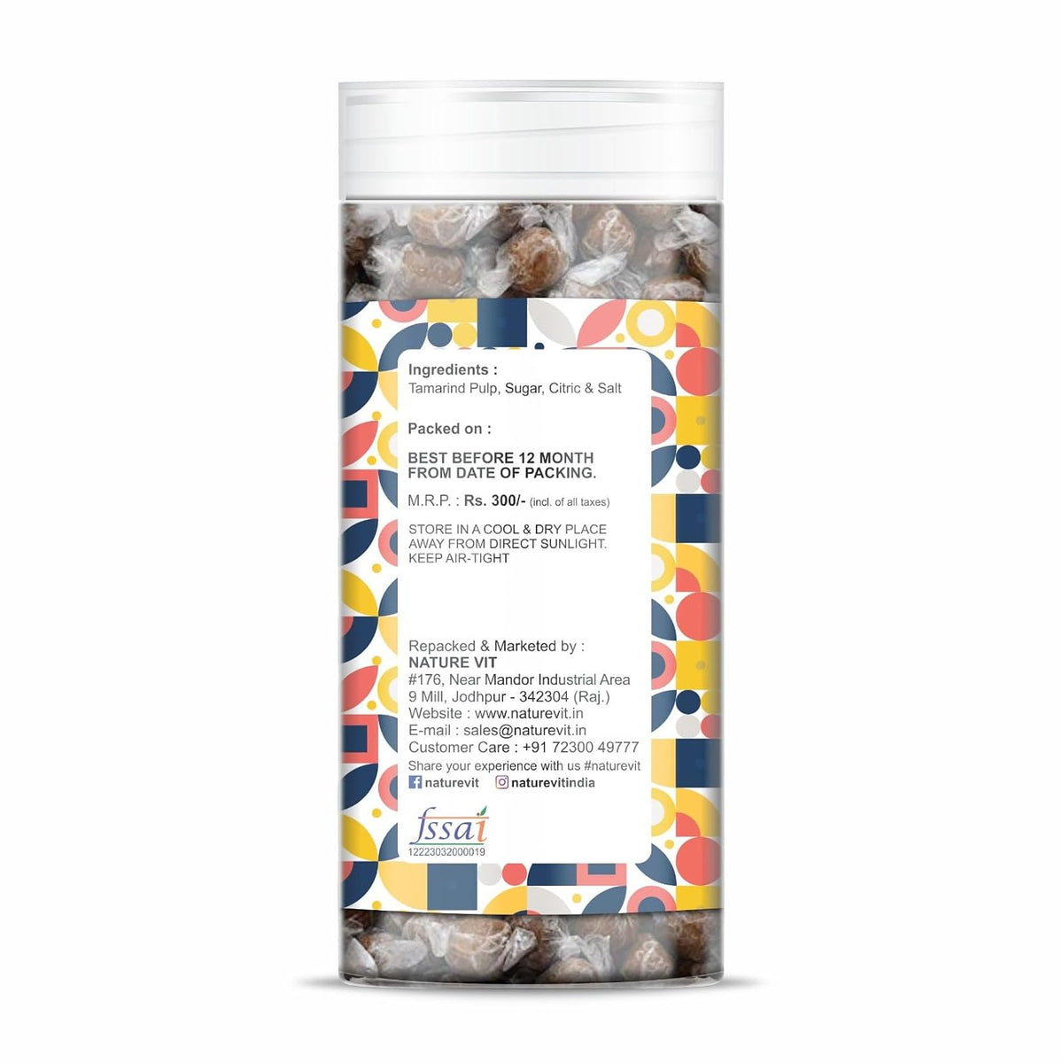 NatureVit Imli Candy 400g | Khatti Meethi Imly, Chulbuli Emli Tamarind Twist Candy, Twisted Emly | Tamarind Candy Soft Chewy Digestive Treat