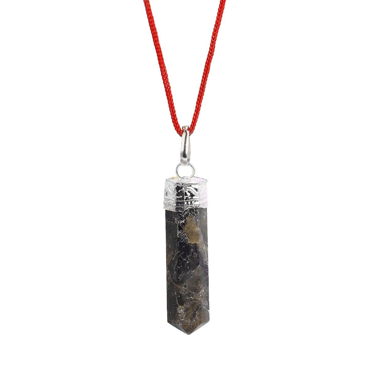 ASTRODIDI Natural Labradorite Stone Pendant Pencil Shape Crystal Pendant Locket for Reiki Healing and Crystal Healing