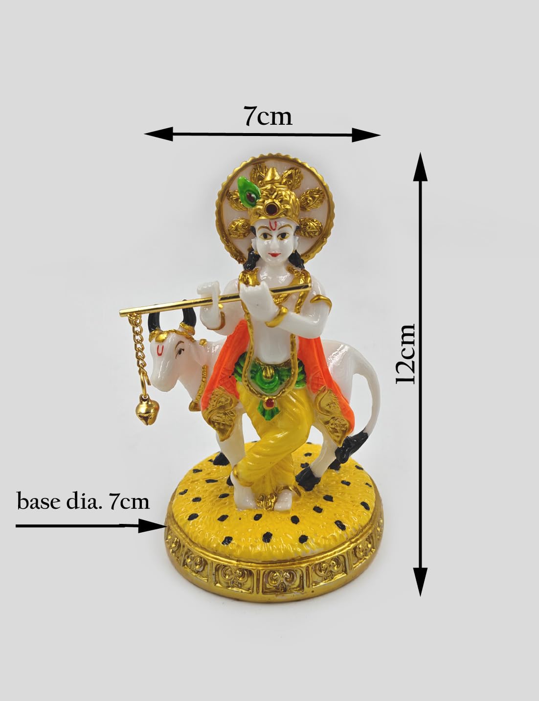 SHINDE EXPORTS Krishna with Cow Idol Statue murti (5 inches)