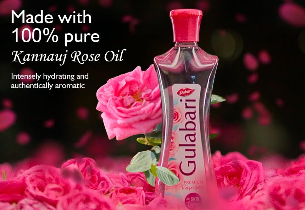 Dabur Gulabari Premium Rose Water - 400ml (Pack of 3) | With No Paraben | Cleanses, Hydrates & Moisturises Skin | Balances & Restores Skin's pH Levels | For All Skin Types