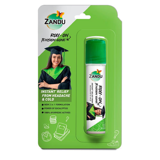 Zandu Roll On-Tension Gone- Ayurvedic Roll-On, 10ml for Headache & Cold Relief