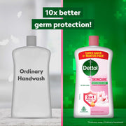 Dettol Liquid Handwash Bottle - Skincare Hand Wash-875ml | pH Balanced | 10x Better Germ Protection