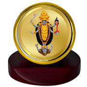 DIVINITI 24K Gold Plated Religious Car Dashboard Frame | Premium God Idol Frame for Car, Home Mandir & Office Table | Spiritual Gift, Decorative Showpiece | Maa Kali