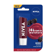 Nivea Body Lotion, Extra Whitening Cell Repair SPF 15, For All Skin Types, 400ml & Lip Balm, Fruity Blackberry Shine, 4.8g