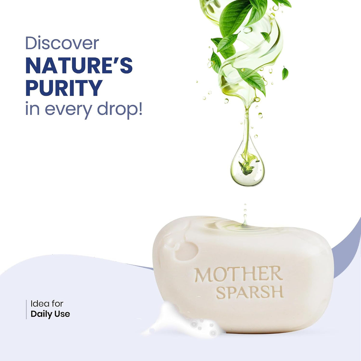Mother Sparsh Natural Care Baby Soap-75g x 4 | Pack of 4 Soap for Babies with Chamomile, Shea Butter & Coconut Oil | Gently Cleanses Baby's Skin