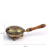 DSH Home Purifying Hand-Loban Incense Burner, Loban Burner with Handle, Dhoop Dhuni Burner Sambrani Dhoop, Resin & Home Office Temple Prayer Butler (Antique)