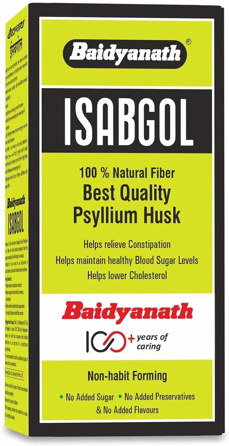 Baidyanath Asli Ayurved Isabgol - Psyllium Husk Powder | Effectively Relieves Constipation | Fibre Supplement For Digestion (Isabgol- 100gm)