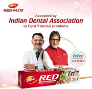 Dabur Red Toothpaste - 350g (175g x2) Family Pack with Toothbrush | Fluoride Free| Helps in Bad Breath Treatment, Cavity Protection, Plaque Removal | For Whole Mouth Health| Power of 13 Potent Ayurvedic Herbs
