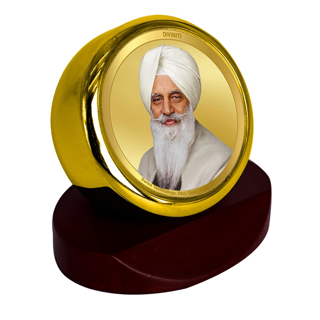 DIVINITI 24K Gold Plated Religious Car Dashboard Frame | Premium God Idol Frame for Car, Home Mandir & Office Table | Spiritual Gift, Decorative Showpiece | Radha Soami