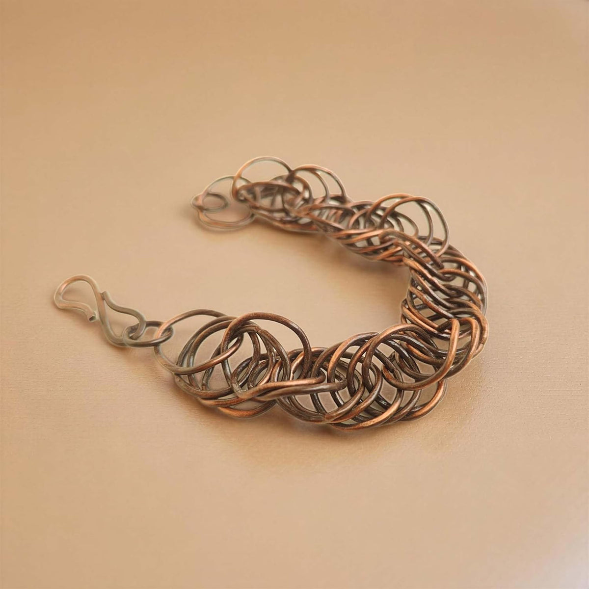 SHINDE EXPORTS Pure Copper Link Chain Bracelet Unisex S Hook 8.5 Inch