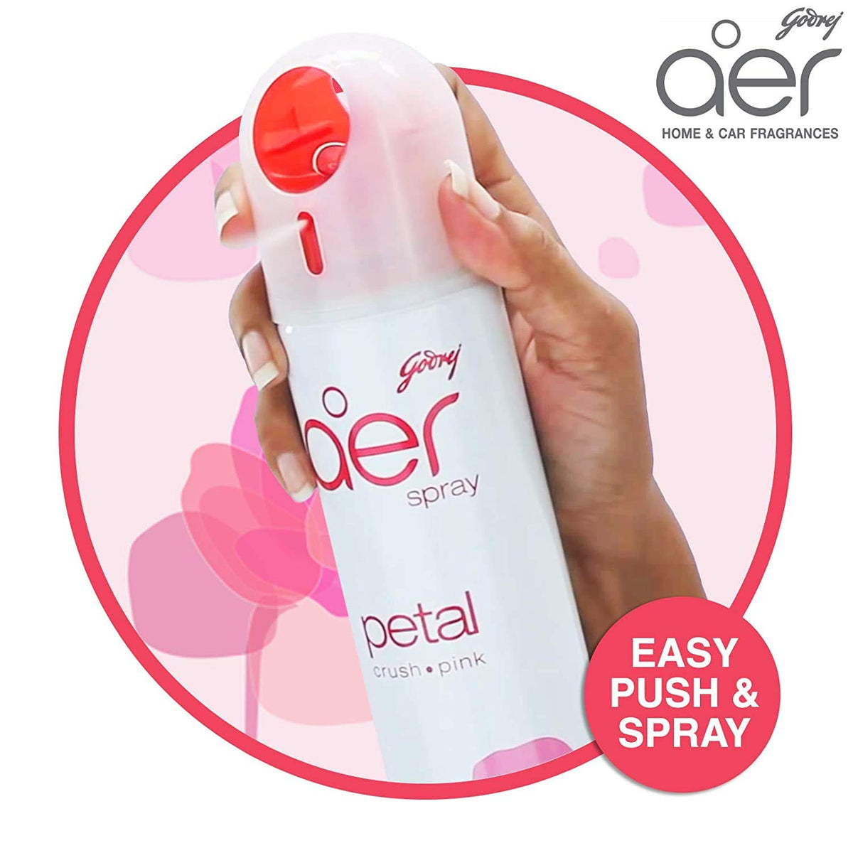 Godrej aer Spray, Home & Office Air Freshener - Petal Crush Pink (240 Ml), Pack of 1