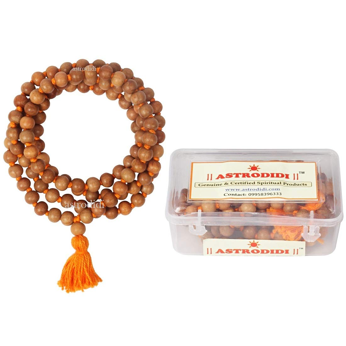 ASTRODIDI White and Red Sandalwood Chandan Mala Safed Lal Rosary For Wearing and Jaap Chanting