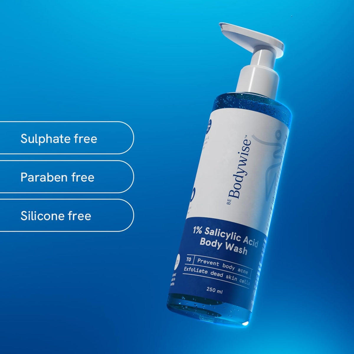 Be Bodywise 1% Salicylic Acid Body Wash (250ml) & 4% Underarm Roll on (50ml) | 2% Lactic Acid, 1% Mandelic Acid | Prevents Body Acne, Odour & Pigmentation | Suitable for Sensitive Skin