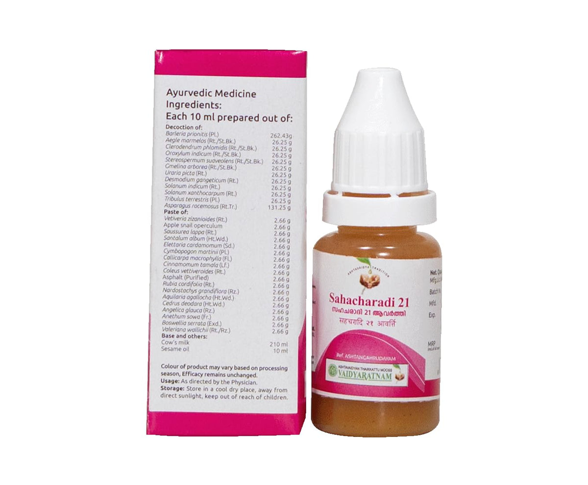 Vaidyaratnam Sahacharadi 21 Aavarthi | Ayurvedic Herbal Oil for Joint Pain Relief, Inflammation & Muscle Relaxation