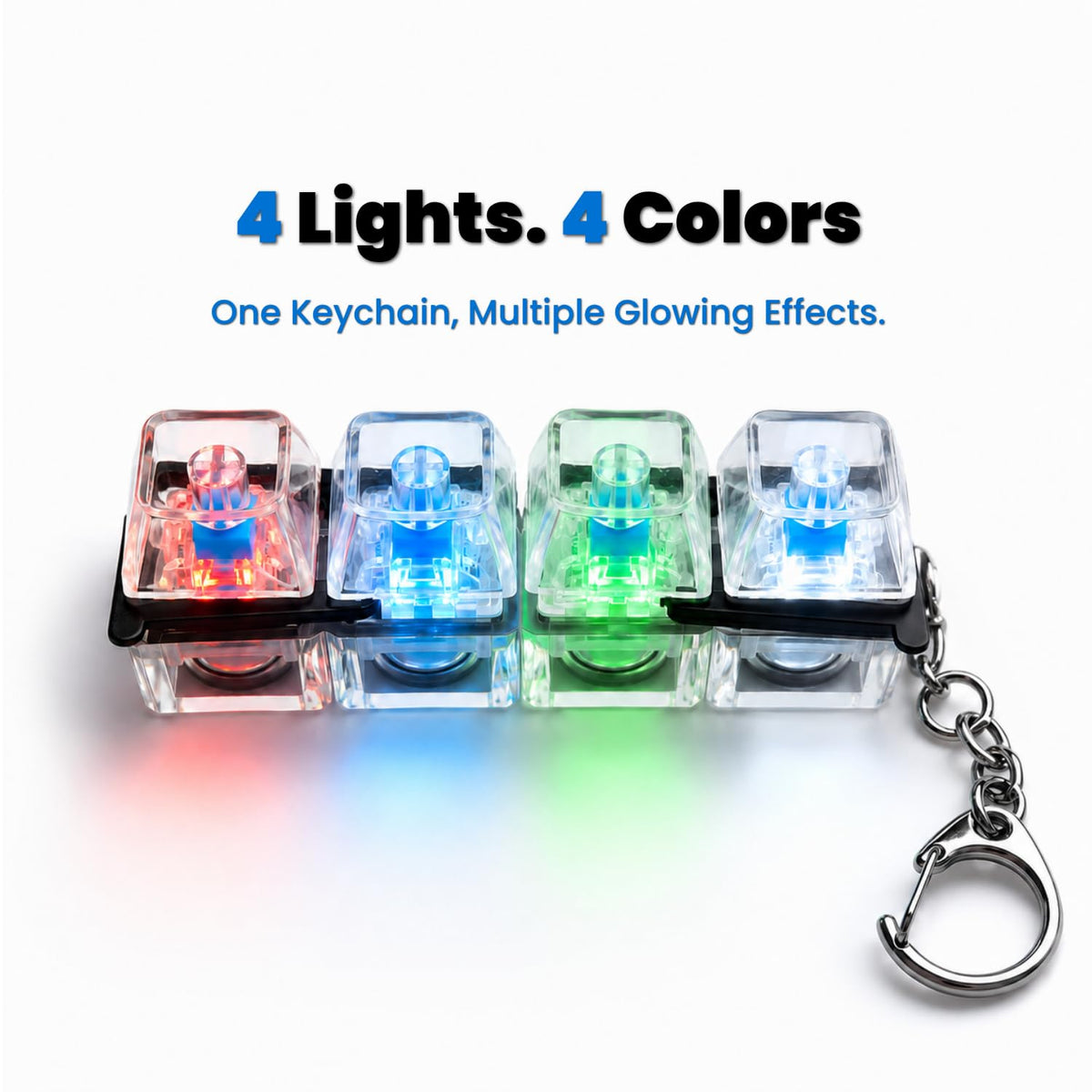 Toy Imagine LED Keyboard Keychain Fidget Toy, Pack of 4