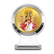 DIVINITI 24K Gold Plated Religious Car Dashboard Frame | Premium God Idol Frame for Car, Home Mandir & Office Table | Spiritual Gift, Decorative Showpiece | Gayatri - 2