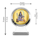 DIVINITI 24K Gold Plated Religious Car Dashboard Frame | Premium God Idol Frame for Car, Home Mandir & Office Table | Spiritual Gift, Decorative Showpiece | Shiva