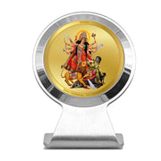 DIVINITI 24K Gold Plated Religious Car Dashboard Frame | Premium God Idol Frame for Car, Home Mandir & Office Table | Spiritual Gift, Decorative Showpiece | Durga-2