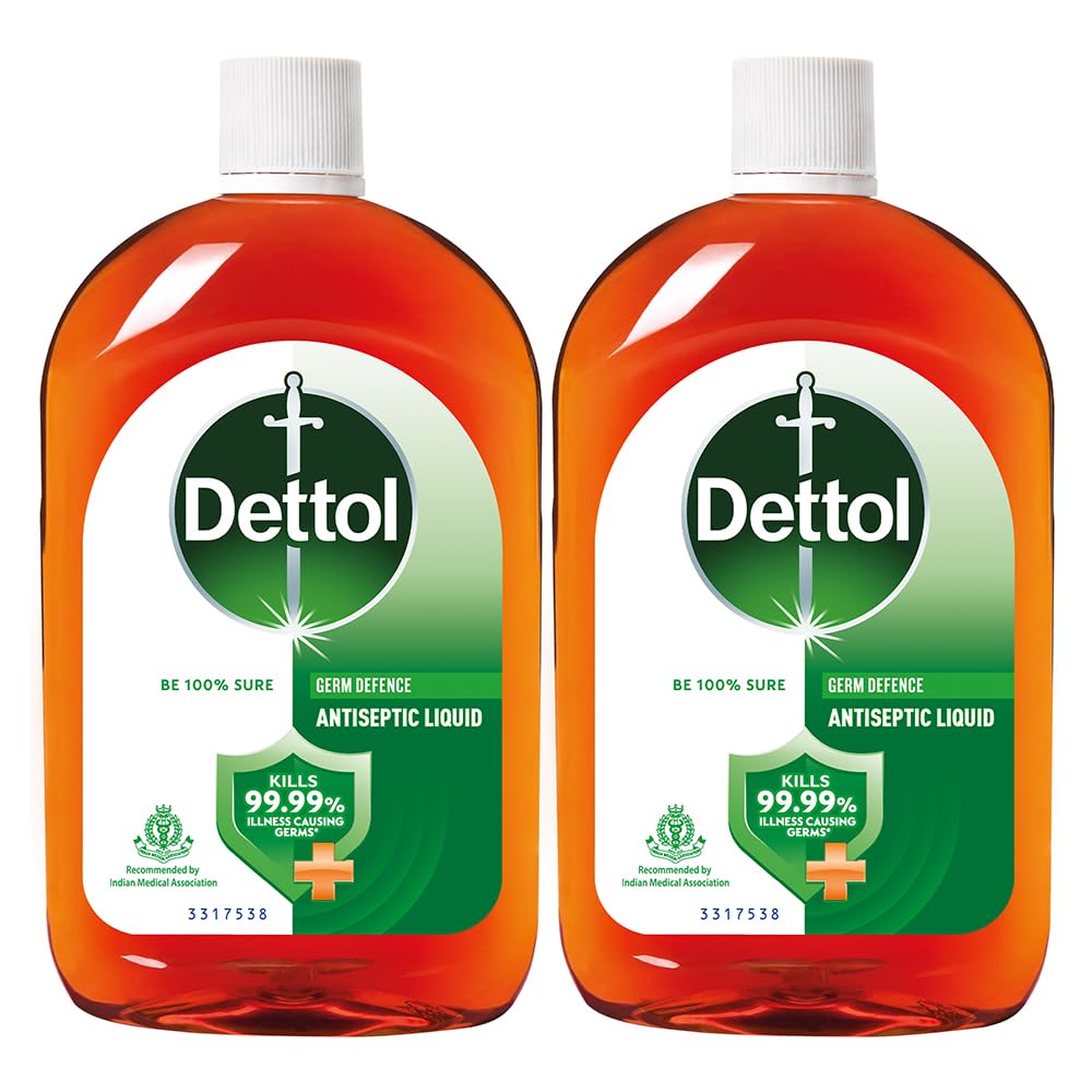 Dettol Antiseptic Liquid for First Aid, Surface Disinfection and Personal Hygiene 1300ml (Pack of 2)