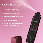 Suroskie Fix Till Dawn Makeup Fixer 100Ml | Long Lasting Makeup Setting Spray With Matte Finish | Niacinamide & Hyaluronic | Lasts Up To 15Hrs | Non Sticky, Quick Drying & Waterproof | All Skin Types