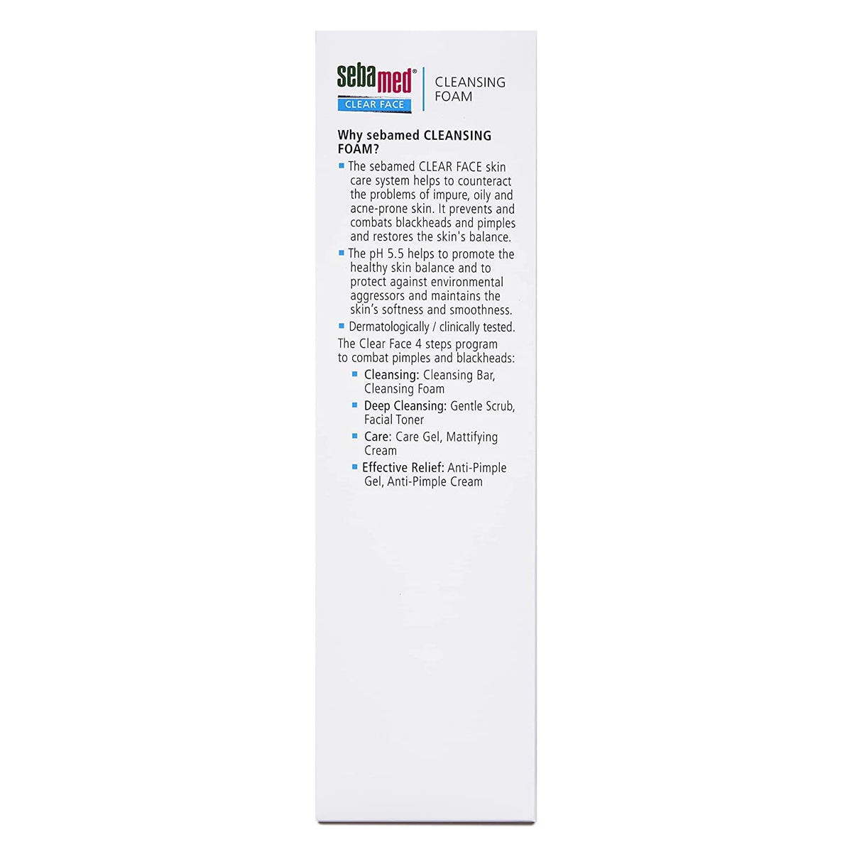 Sebamed Clear Face Cleansing Foam| pH 5.5 | Combats pimples with Montaline C40 | Deep pore cleansing | Dermatologically & clinically tested | 150ml (Pack of 2)