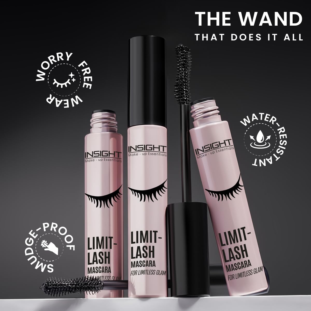 INSIGHT Limit Lash Mascara - Intense Black (13g) | Dramatic Volume & Length | Lifts, Defines & Curls | Smudge-Proof | Clump-Free for Everyday Use
