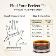 NMII Glass and Silk Thread Zircon Gemstone Bangle Set For Women/Girls