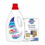 Astro Plus + Liquid Detergent 1 Liter and Dry Clean At Home (10 Wipes 2 Piece Combo)