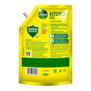 Dettol Dishwash liquid and Kitchen Gel | Cuts Tough Grease | Remove germs | Lemon Fragrance | 500ml (Refill Pack)