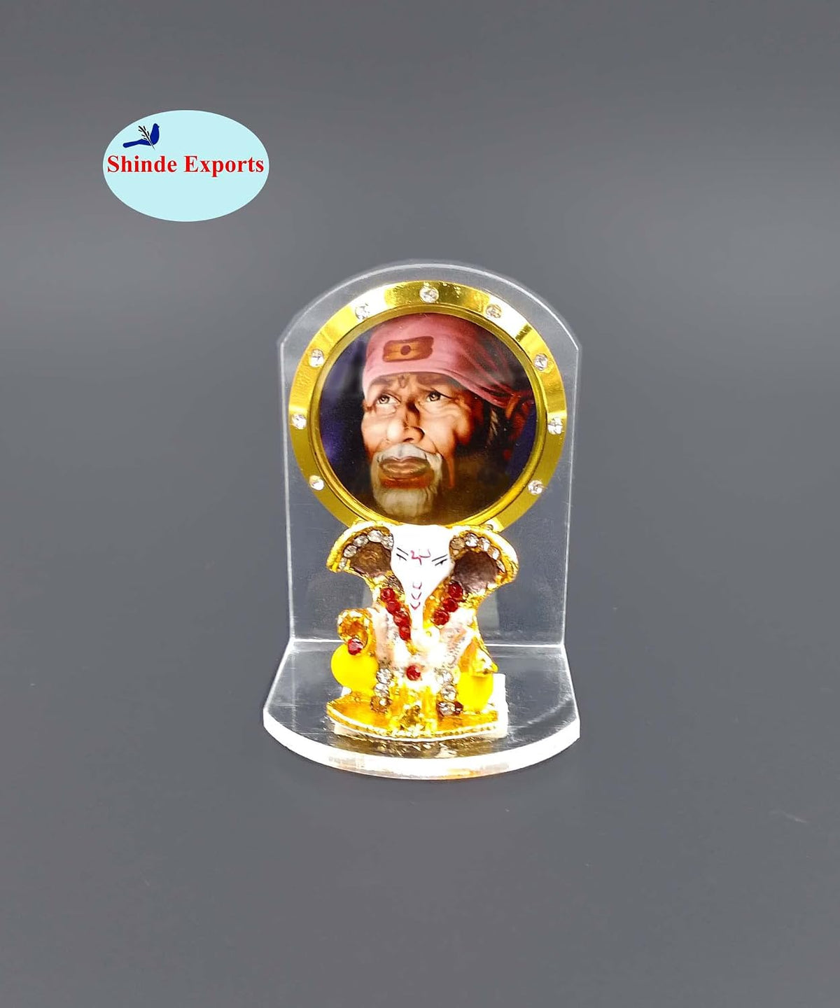 Shinde Exports Shirdi Sai Baba car dashboard idol statue for gifts home (DESIGN 14)