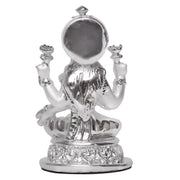 DIVINITI Lakshmi Idol for Home Decor 999 Silver Plated Sculpture of Maa Lakshmi Figurine Idol for Home, Office, Temple and Table Decoration Religious Idol for Pooja, Gift (5.7 CM X 6 CM)