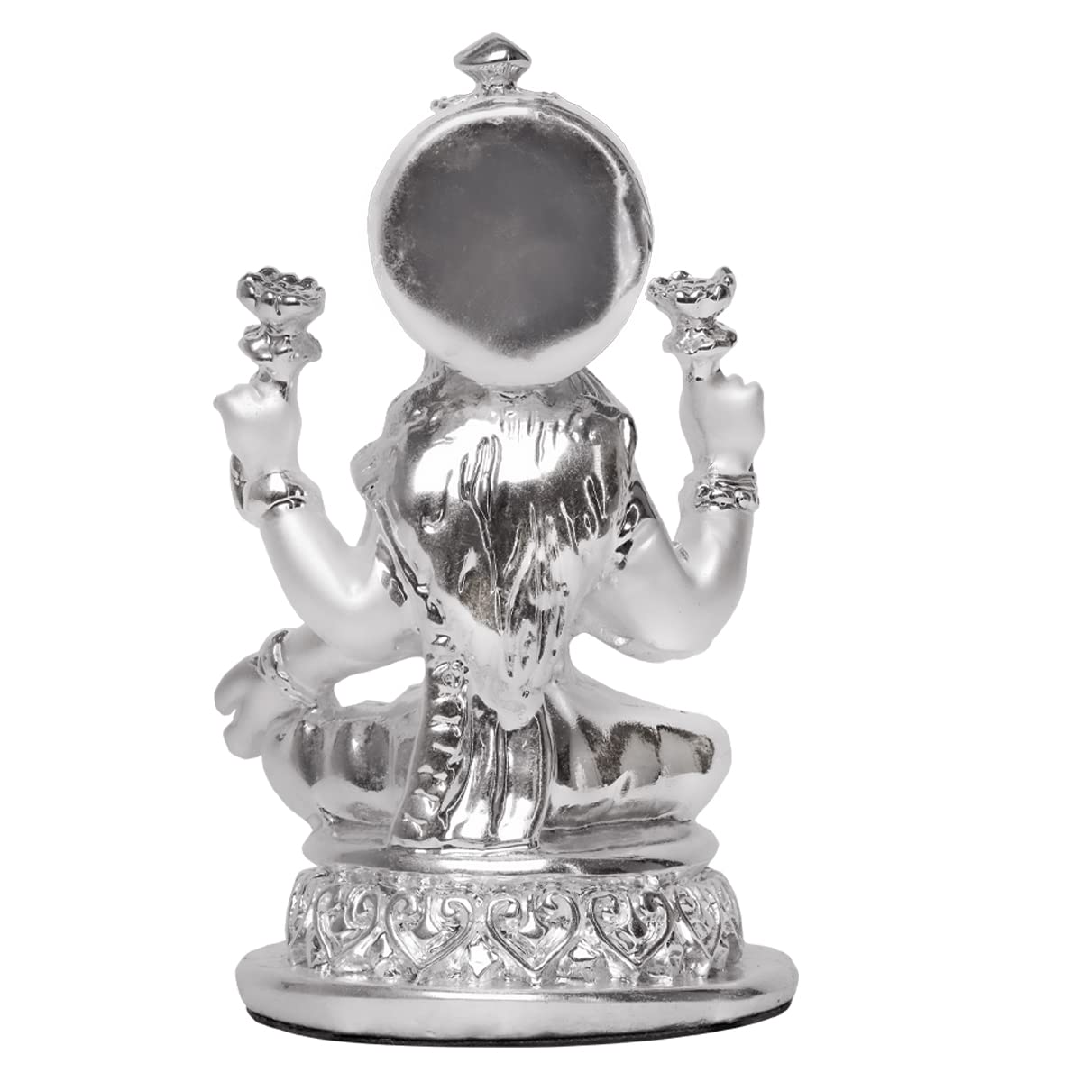 DIVINITI Lakshmi Idol for Home Decor 999 Silver Plated Sculpture of Maa Lakshmi Figurine Idol for Home, Office, Temple and Table Decoration Religious Idol for Pooja, Gift (5.7 CM X 6 CM)