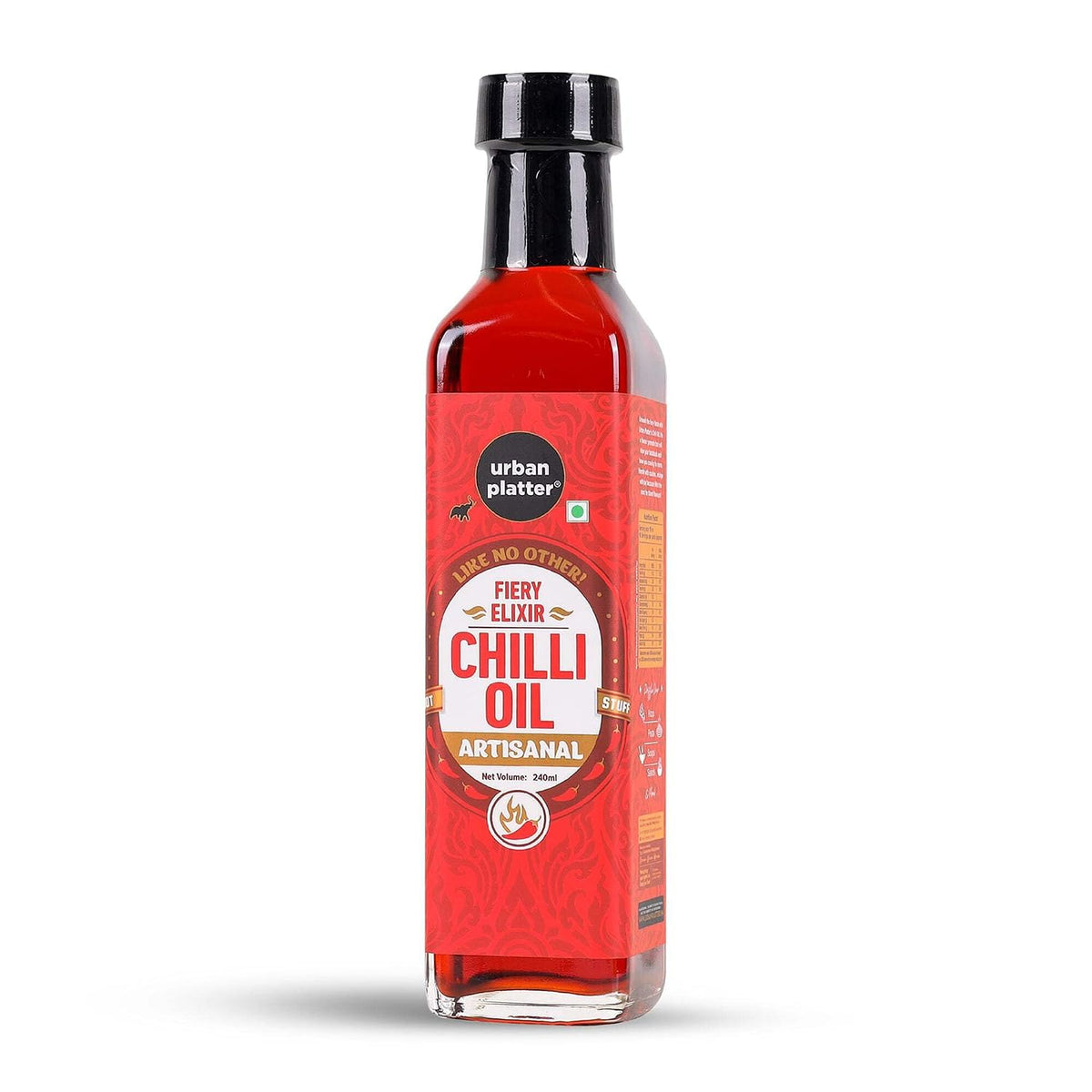 Urban Platter Chilli Oil, 240ml (Condiment, Hot and Spicy, Peppers and Spices Infused Oil, Add to pastas, Pizzas, Salads, soups)