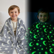 Toy Imagine Glow Blanket for Kids 3–10 Years 150 x 120 cm Glow in The Dark Blanket Soft Flannel Fleece Throw Soft Cozy Warm All Season Blankets for Boys and Girls Gift Grey