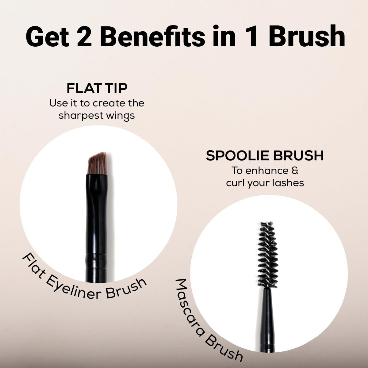 INSIGHT Flat Eyeliner & Mascara Brush IE 045 | Flat tip liner brush, precise eye applicator - 1N