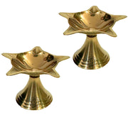 DSH Decorative Brass Diya with Stand Akhand Diya for Puja Room, Home, Office, Festive Decor and Gift for Diwali.