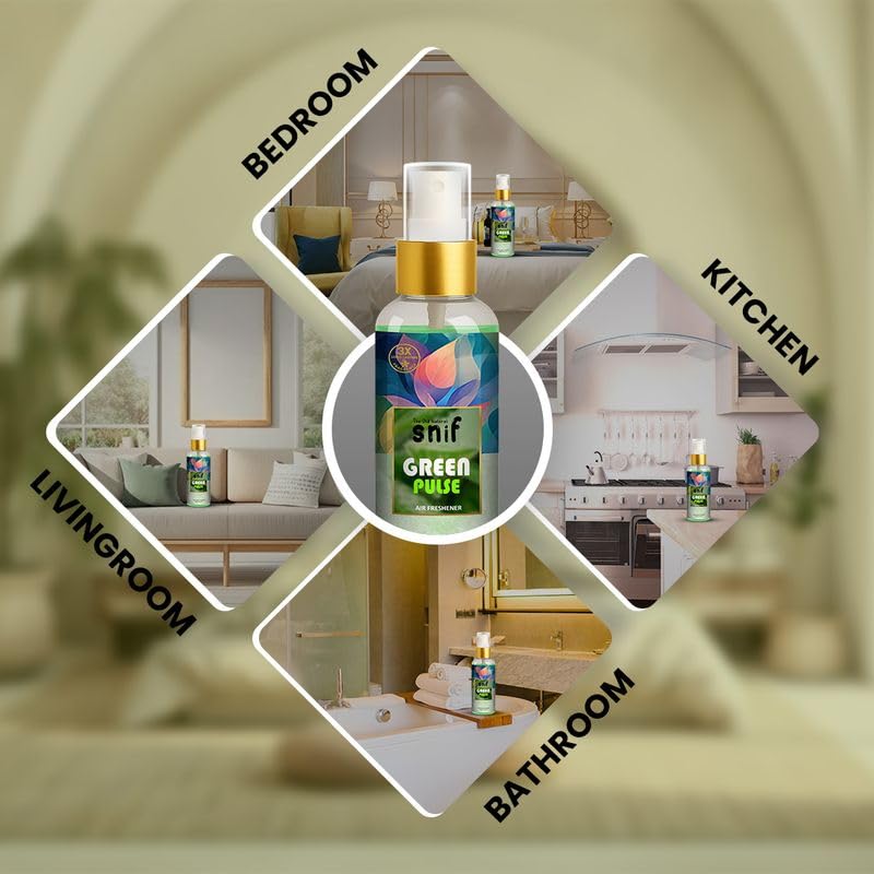 The Old Natural Snif Memory Mist & Green Pulse Air Freshener Spray – 200ml | Uplifting Floral Aroma, Natural Air Freshener for Home, Office & Car Pack of 2 - Combo