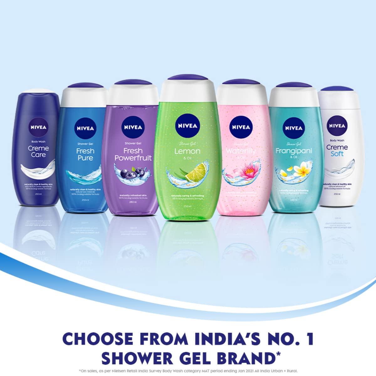 NIVEA Frangipani & Oil Body Wash, Moisturizing Shower Gel with Pure Glycerin, Vitamins C & E and Care Oil for Soft, Healthy & Moisturized Skin, Refreshing Body Cleanser, Microplastic Free, 125 ml