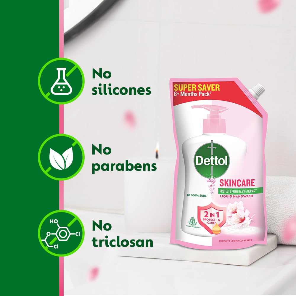 Dettol Liquid Handwash Refill – Skincare Hand Wash- 675ml | pH Balanced | 10x Better Germ Protection