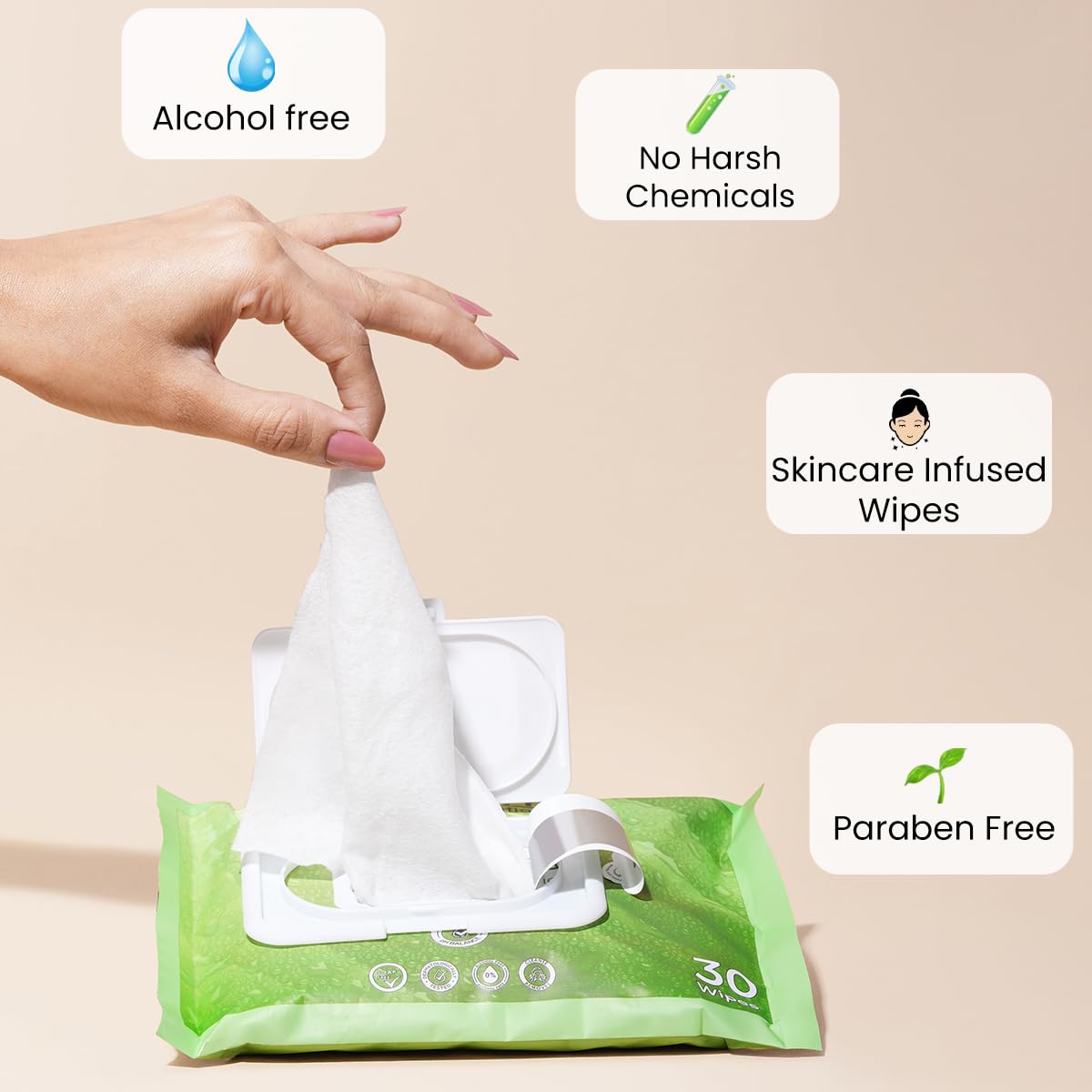 INSIGHT Wet Wipes Ice Fresh - 30 Refreshing Facial Sheets| Soft & Alcohol-Free|Removes Dirt & Oil|Gentle on Skin|Paraben-Free|For All Skin Types