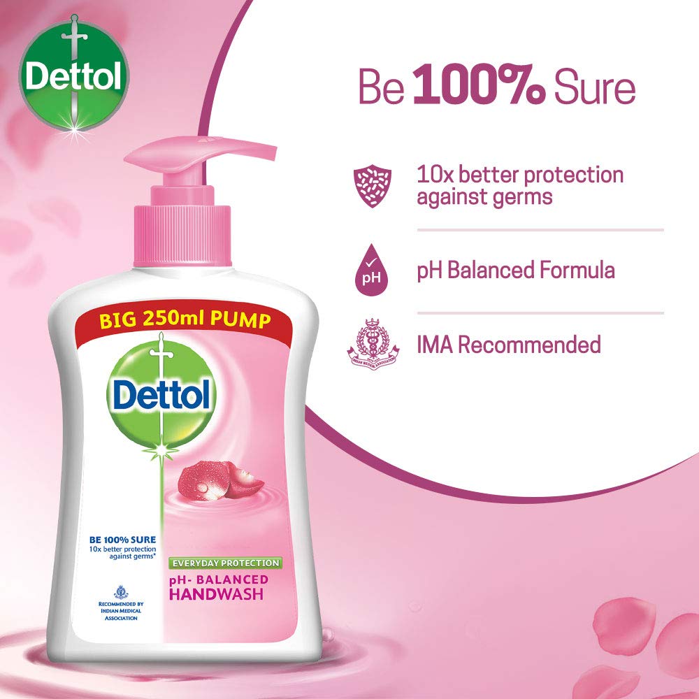 Dettol Skincare Germ Protection Handwash Liquid Soap Pump, 250ml