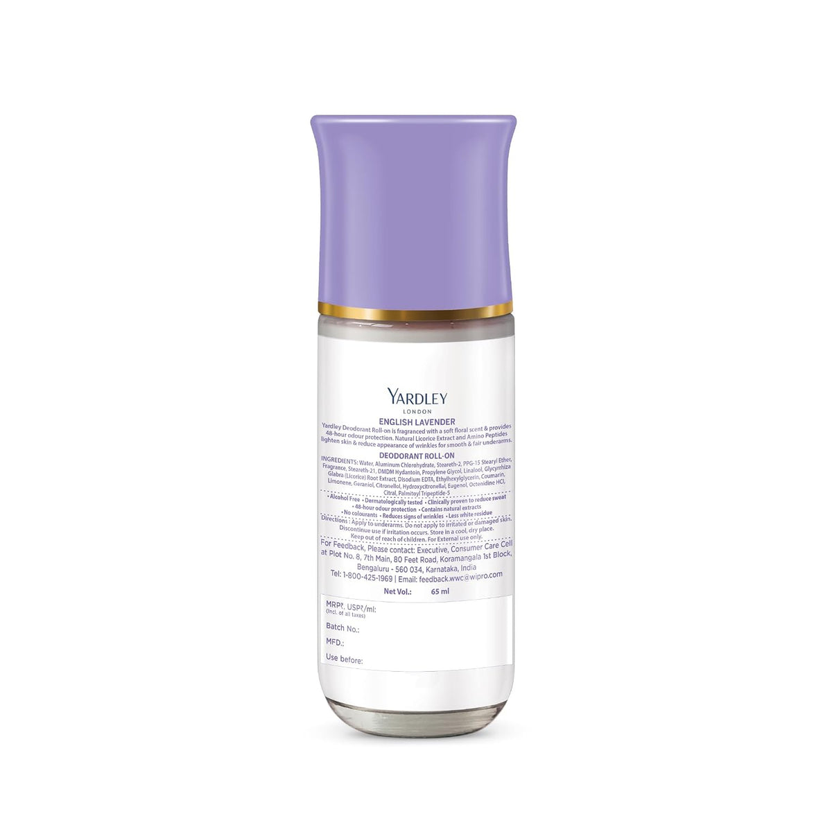Yardley London English Lavender Roll On Deodorant for Women 65ml