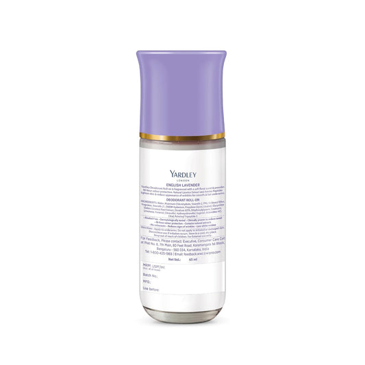 Yardley London English Lavender Roll On Deodorant for Women 65ml